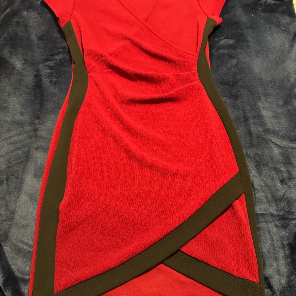 Almost Famous Red and Black Asymmetrical Dress